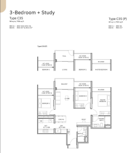 norwood-grand-champions-way-floor-plan-3-bedroom-study-type-C3S